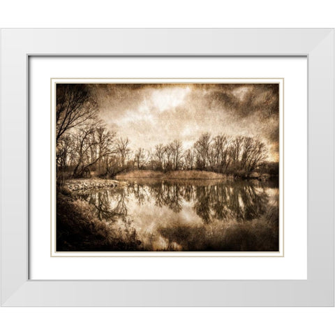 On the River 2 White Modern Wood Framed Art Print with Double Matting by Allen, Kimberly