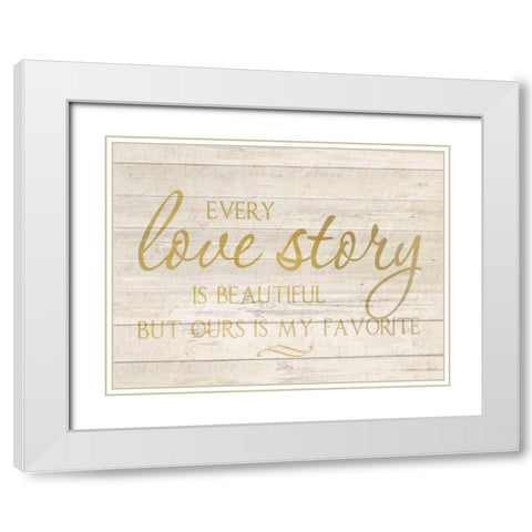 Love Story White Modern Wood Framed Art Print with Double Matting by Allen, Kimberly