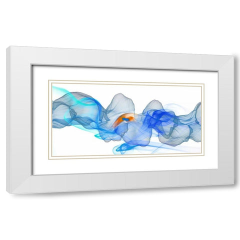 Blue Smoke V2 White Modern Wood Framed Art Print with Double Matting by Allen, Kimberly
