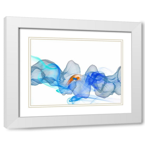 Blue Smoke White Modern Wood Framed Art Print with Double Matting by Allen, Kimberly