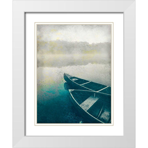 Lake Dusk White Modern Wood Framed Art Print with Double Matting by Allen, Kimberly