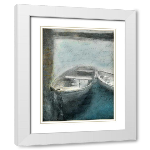 Lake Dusk 2c White Modern Wood Framed Art Print with Double Matting by Allen, Kimberly