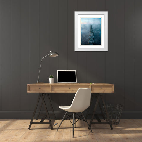 In a Row White Modern Wood Framed Art Print with Double Matting by Allen, Kimberly