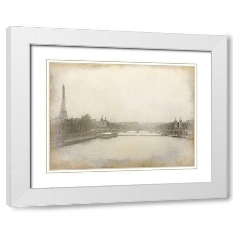 Paris Nights White Modern Wood Framed Art Print with Double Matting by Allen, Kimberly