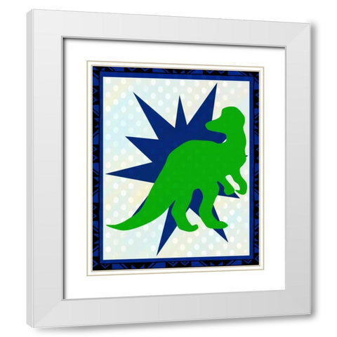 Dinosaur 3 White Modern Wood Framed Art Print with Double Matting by Allen, Kimberly