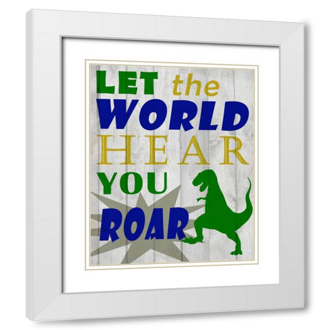 Let The World White Modern Wood Framed Art Print with Double Matting by Allen, Kimberly