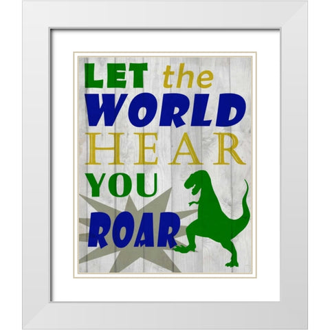 Let The World White Modern Wood Framed Art Print with Double Matting by Allen, Kimberly