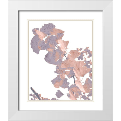 Dusk Leaves 2 White Modern Wood Framed Art Print with Double Matting by Kimberly, Allen