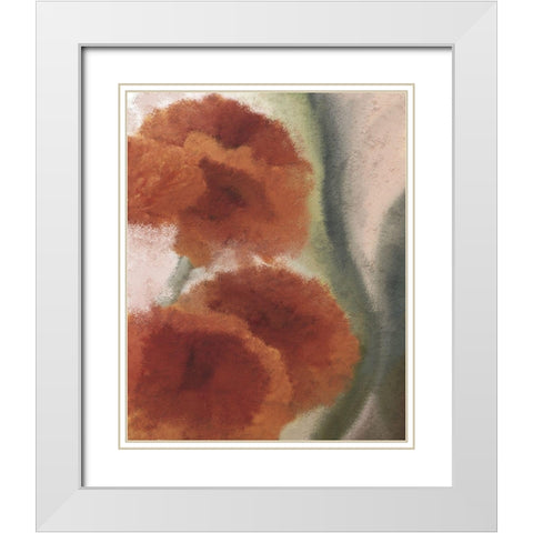 Fall Blooms 2 White Modern Wood Framed Art Print with Double Matting by Kimberly, Allen