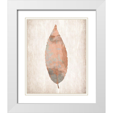 Leaf Print 1 White Modern Wood Framed Art Print with Double Matting by Kimberly, Allen