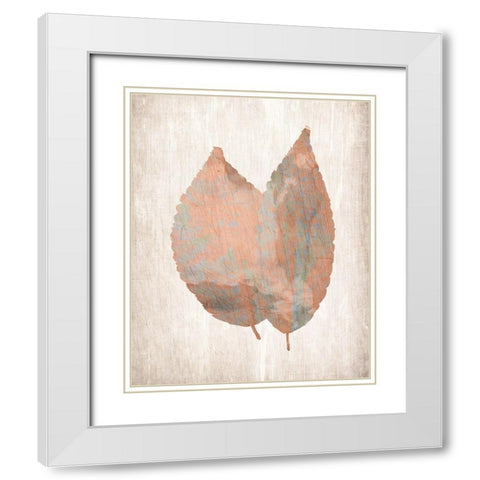 Leaf Print 2 White Modern Wood Framed Art Print with Double Matting by Kimberly, Allen