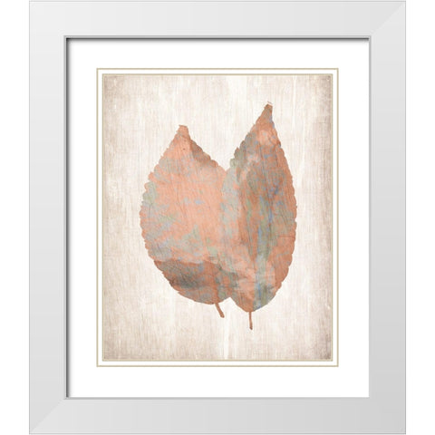 Leaf Print 2 White Modern Wood Framed Art Print with Double Matting by Kimberly, Allen