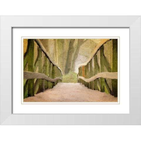 Across the Bridge White Modern Wood Framed Art Print with Double Matting by Kimberly, Allen