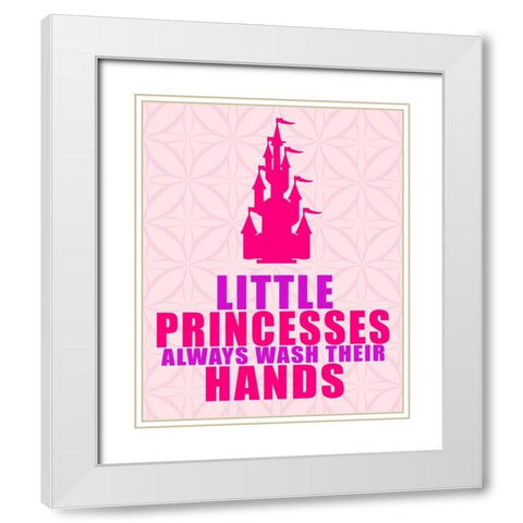 Little Princesses Hands White Modern Wood Framed Art Print with Double Matting by Allen, Kimberly