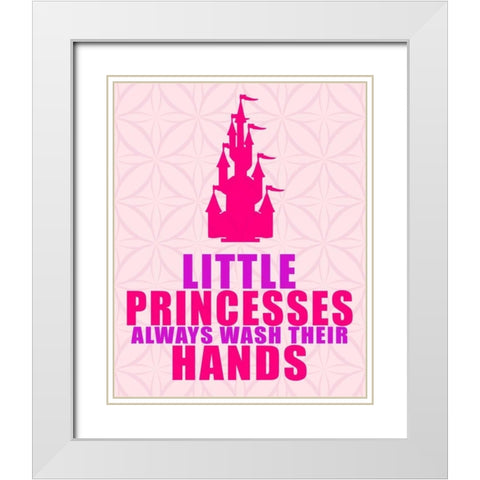 Little Princesses Hands White Modern Wood Framed Art Print with Double Matting by Allen, Kimberly