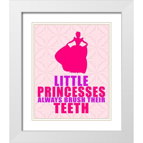 Little Princesses White Modern Wood Framed Art Print with Double Matting by Allen, Kimberly