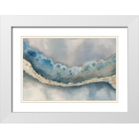 Streams of Blue White Modern Wood Framed Art Print with Double Matting by Kimberly, Allen