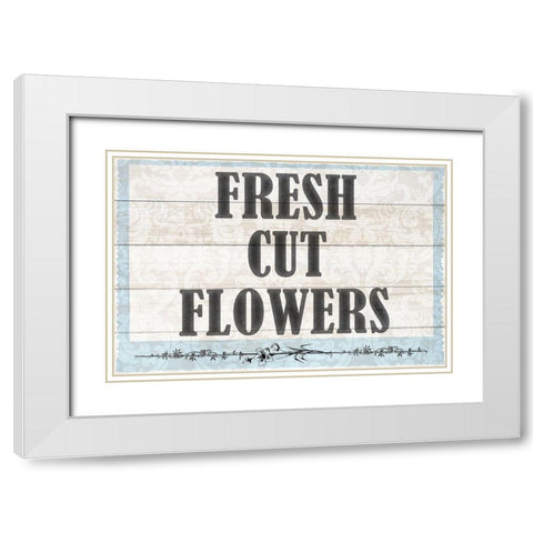 Fresh Cut Flowers White Modern Wood Framed Art Print with Double Matting by Kimberly, Allen