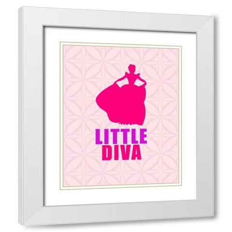 Diva White Modern Wood Framed Art Print with Double Matting by Allen, Kimberly