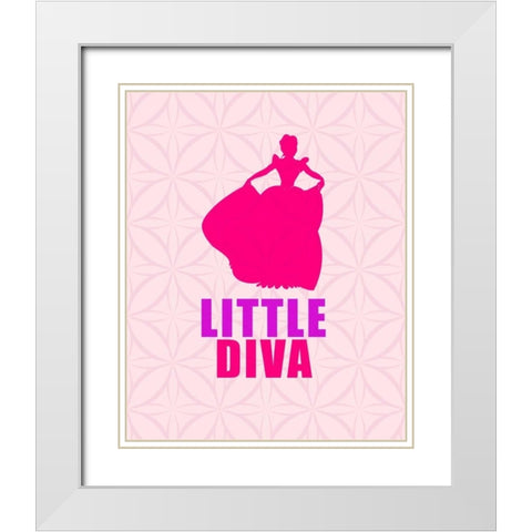 Diva White Modern Wood Framed Art Print with Double Matting by Allen, Kimberly
