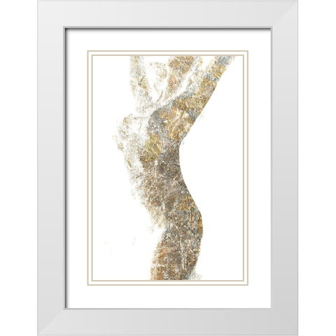 Silver Silhouette 2 White Modern Wood Framed Art Print with Double Matting by Kimberly, Allen