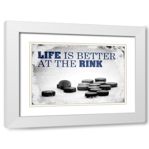 At The Rink White Modern Wood Framed Art Print with Double Matting by Kimberly, Allen