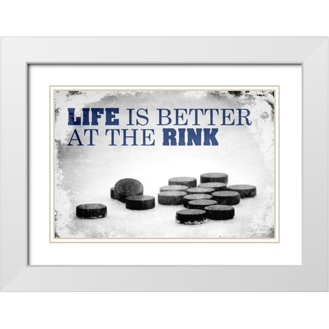 At The Rink White Modern Wood Framed Art Print with Double Matting by Kimberly, Allen