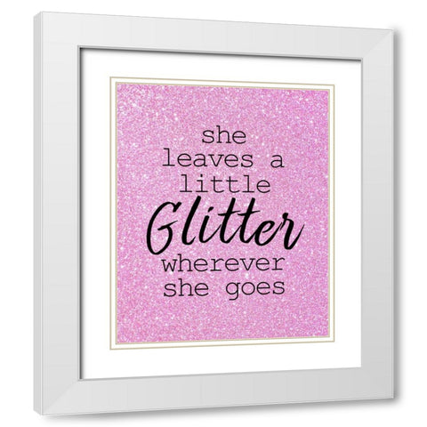 A Little Glittler White Modern Wood Framed Art Print with Double Matting by Allen, Kimberly