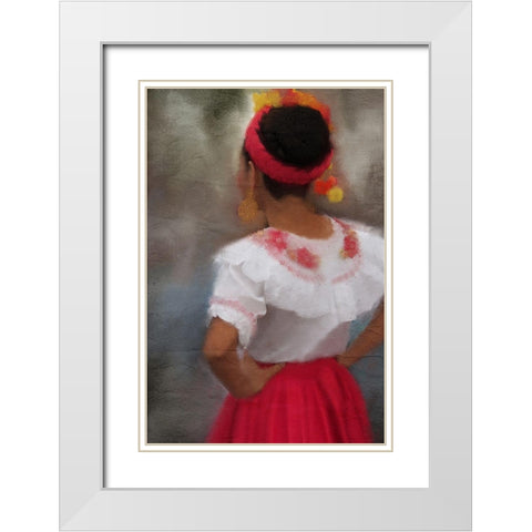 Ethnic Dance White Modern Wood Framed Art Print with Double Matting by Kimberly, Allen