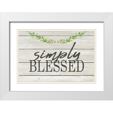 Simply Blessed White Modern Wood Framed Art Print with Double Matting by Kimberly, Allen