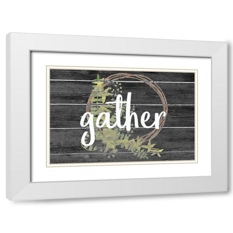 Gather v2 White Modern Wood Framed Art Print with Double Matting by Kimberly, Allen