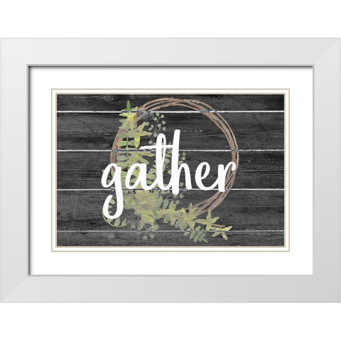 Gather v2 White Modern Wood Framed Art Print with Double Matting by Kimberly, Allen