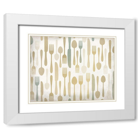 Dinner Time White Modern Wood Framed Art Print with Double Matting by Kimberly, Allen