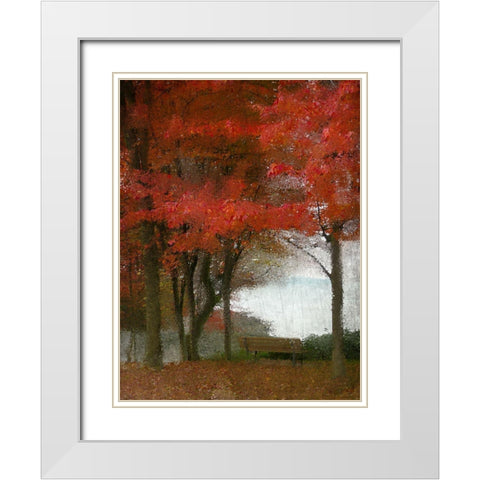 Maple Tree Walk White Modern Wood Framed Art Print with Double Matting by Kimberly, Allen