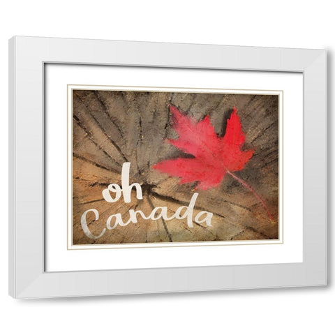 Oh Canada White Modern Wood Framed Art Print with Double Matting by Kimberly, Allen