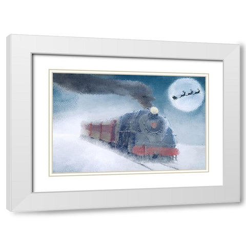 Christmas Eve Travel White Modern Wood Framed Art Print with Double Matting by Kimberly, Allen