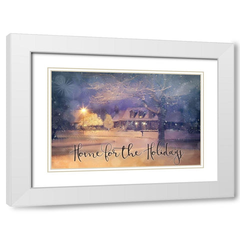 Home for the Holidays White Modern Wood Framed Art Print with Double Matting by Kimberly, Allen