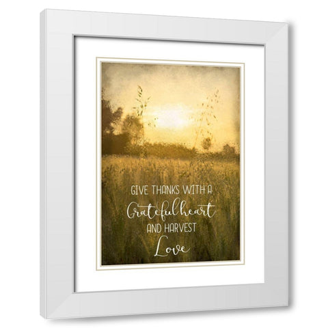 Grateful Heart White Modern Wood Framed Art Print with Double Matting by Kimberly, Allen