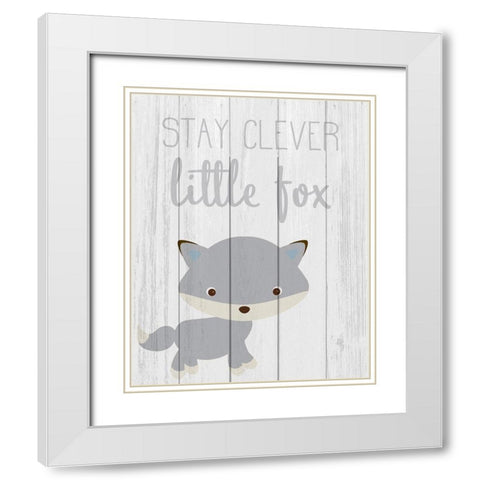 Stay Clever White Modern Wood Framed Art Print with Double Matting by Kimberly, Allen