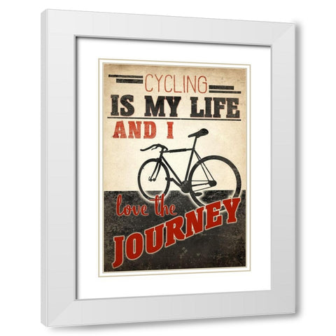 Love The Journey White Modern Wood Framed Art Print with Double Matting by Kimberly, Allen