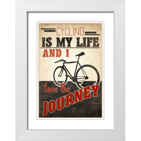Love The Journey White Modern Wood Framed Art Print with Double Matting by Kimberly, Allen