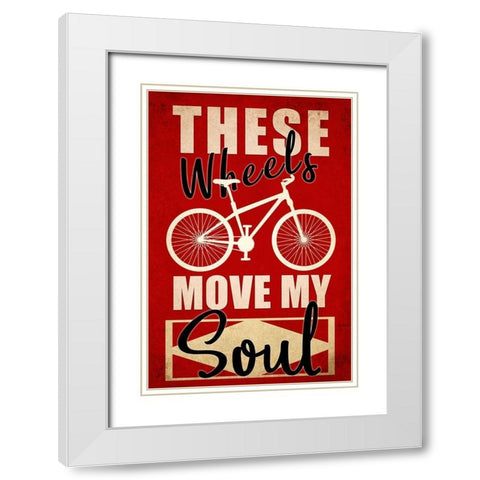 These Wheels White Modern Wood Framed Art Print with Double Matting by Kimberly, Allen