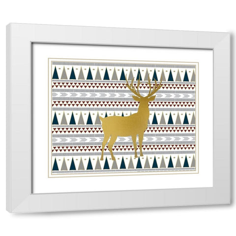 Oh Deer 3 White Modern Wood Framed Art Print with Double Matting by Kimberly, Allen