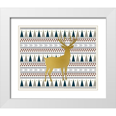 Oh Deer 3 White Modern Wood Framed Art Print with Double Matting by Kimberly, Allen