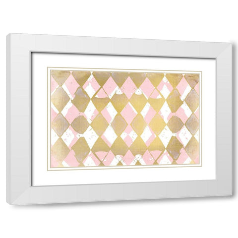 Pink and Gold White Modern Wood Framed Art Print with Double Matting by Kimberly, Allen