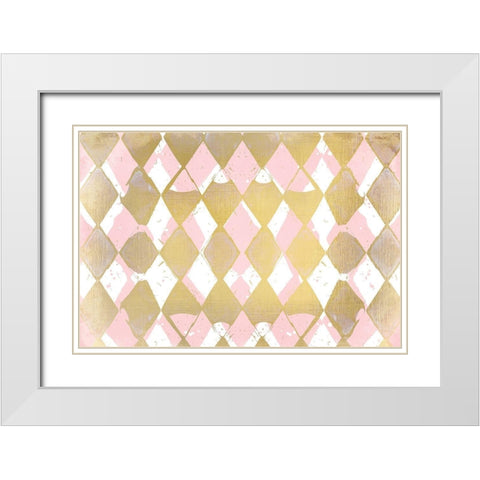 Pink and Gold White Modern Wood Framed Art Print with Double Matting by Kimberly, Allen