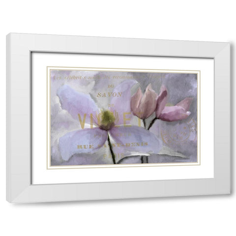 Violet Paris White Modern Wood Framed Art Print with Double Matting by Allen, Kimberly