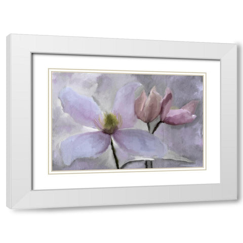 Violet Paris v2 White Modern Wood Framed Art Print with Double Matting by Kimberly, Allen