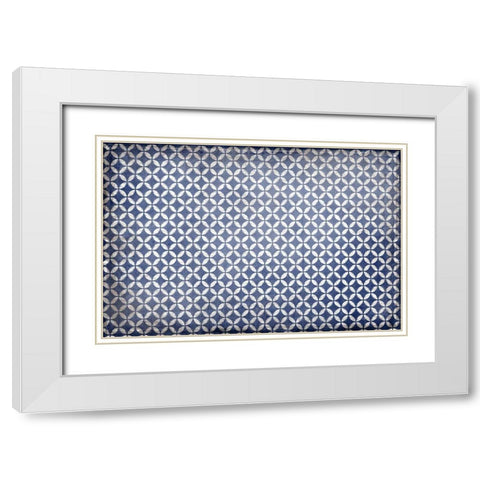 Navy Geo White Modern Wood Framed Art Print with Double Matting by Kimberly, Allen