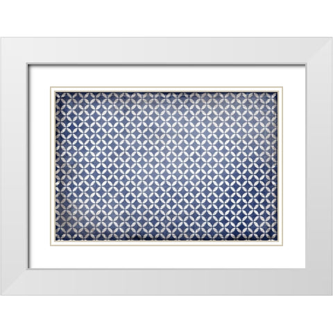Navy Geo White Modern Wood Framed Art Print with Double Matting by Kimberly, Allen